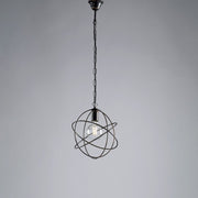 Suspension chandelier in iron Black Gold one light 29x h32 cm