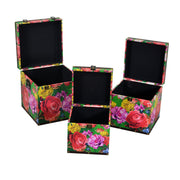 Eco-leather box 1-3 multicolor square cm30,5x30,5h30,5
