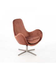 Olga armchair in velvet and antique pink metal STS