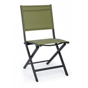 Outdoor chair in aluminum Anthracite Green ELIN 47x57x h88 cm