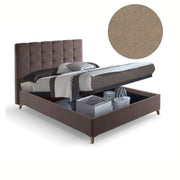 Clup Monaco storage double bed in dove gray fabric