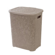 Plastic laundry basket 50 liters Flower dove gray