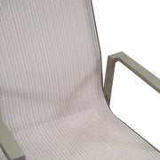 Armchair in aluminum and Cleveland matt dove gray textline