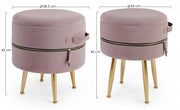 Set of two pink poufs with opening