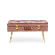 Velvet bench with container Polina Antique Pink 80x34x h42 cm