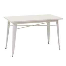White rectangular iron table 60 x 120 x h 76 cm