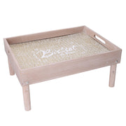 Rectangular natural wood coffee table tray cm40x30h6/18