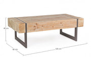 Garrett industrial coffee table with wooden top