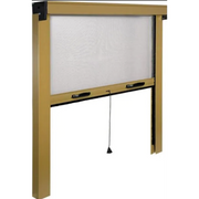 Insect screen with vertical roller for window in aluminum 140x170 cm with white fiberglass mesh