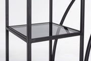 Korvet 4-storey black metal bookcase