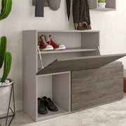 Holdon shoe rack entrance furniture in dark coffee dove grey