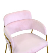 Design armchair in velvet and pink rotterdam gold metal