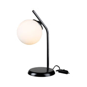 Toren black metal table lamp and ASZ1675 glass sphere lampshade