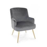 Clelia gray armchair with gold velvet effect