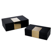 Rectangular black wooden box 1-2 cm31x20h10