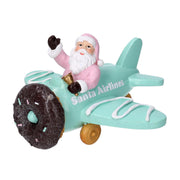 Resin airplane with blue Santa Claus cm17x14h9