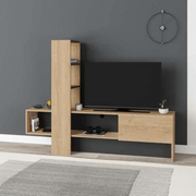 Troya TV stand in anthracite oak with flap door