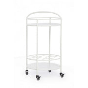 White steel bottle trolley
