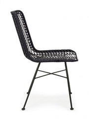 2x Lorena chair black rattan weaving