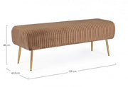 Selena 2-seater bench in Bronze color in velvet