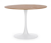 Natural style wooden and aluminum table Ø100a - 75h
