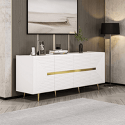 White Jose sideboard with 4 special gold doors 180x47x75h