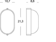 Small ceiling light E27 white oval industrial line