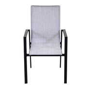 Armchair in aluminum and anthracite Cleveland textline