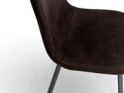 Vintage leatherette chair and mocha seat 44x50x84h cm