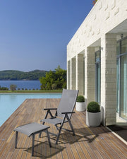 Anthracite aluminum garden furniture footrest Cruise 53 x 51 x 44 cm