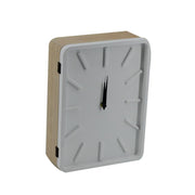 White wooden clock with rectangular gate keychain 8p cm22x30x8
