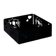 Square black cats metal napkin holder cm16,5x16,5h6