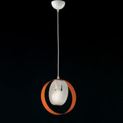 Chandelier bedroom suspension in iron White Orange one light 25x h27 cm