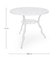 White round Victoria table in aluminum D80 cm
