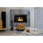 Camino a bioetanolo da parete o incasso Pisa Nero L 65 x P 12 x H 40