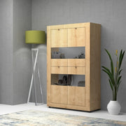 Showcase Living room sideboard with four doors Oak FIESTA 102x45x h162 cm