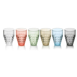 Set of 6 tall glasses Tiffany Guzzini assorted colors