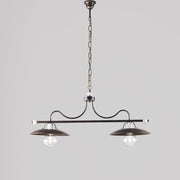 Industrial White Brown Gold iron chandelier two lights 87x h36 cm
