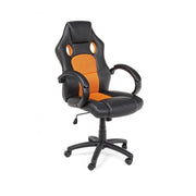 Office armchair with black-orange Racing bracelets in imitation leather