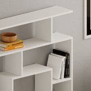 White Labirent Bookshelf with 5 Shelves 129x125x22 cm