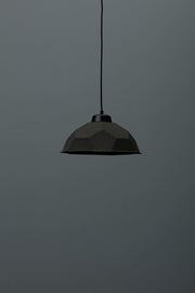 Suspension lamp with lampshade in black recycled cardboard D35xD35x160h cm