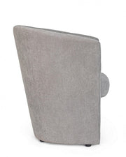 Armchair in wood and light gray fabric BELIZE 64,5x63x h76 cm