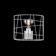 Modern industrial wall lamp in white and silver iron one light 28x15x h22 cm