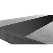 Cement color dining table with black or white reversible insert 138x80xh.74 cm