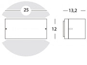 Opal Diffuser Die-Cast Aluminum Wall Sconce - Lamp Height: 145mm - Max Power: 60W Corten