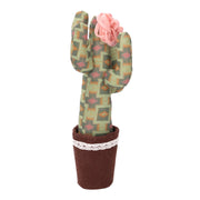 Fabric cactus with round pink green flower cmø11h27