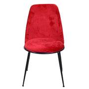 Design chair in velvet and red rotterdam metal
