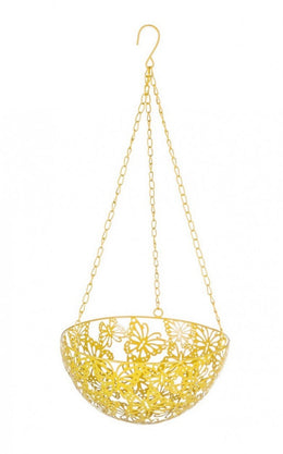 4x Yellow Butterfly Hanging Pot D 25