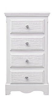 Chest of 4 drawers in white wood in classic style