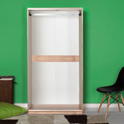 SWD4362024 wardrobe with coat hanger and white and oak sliding doors